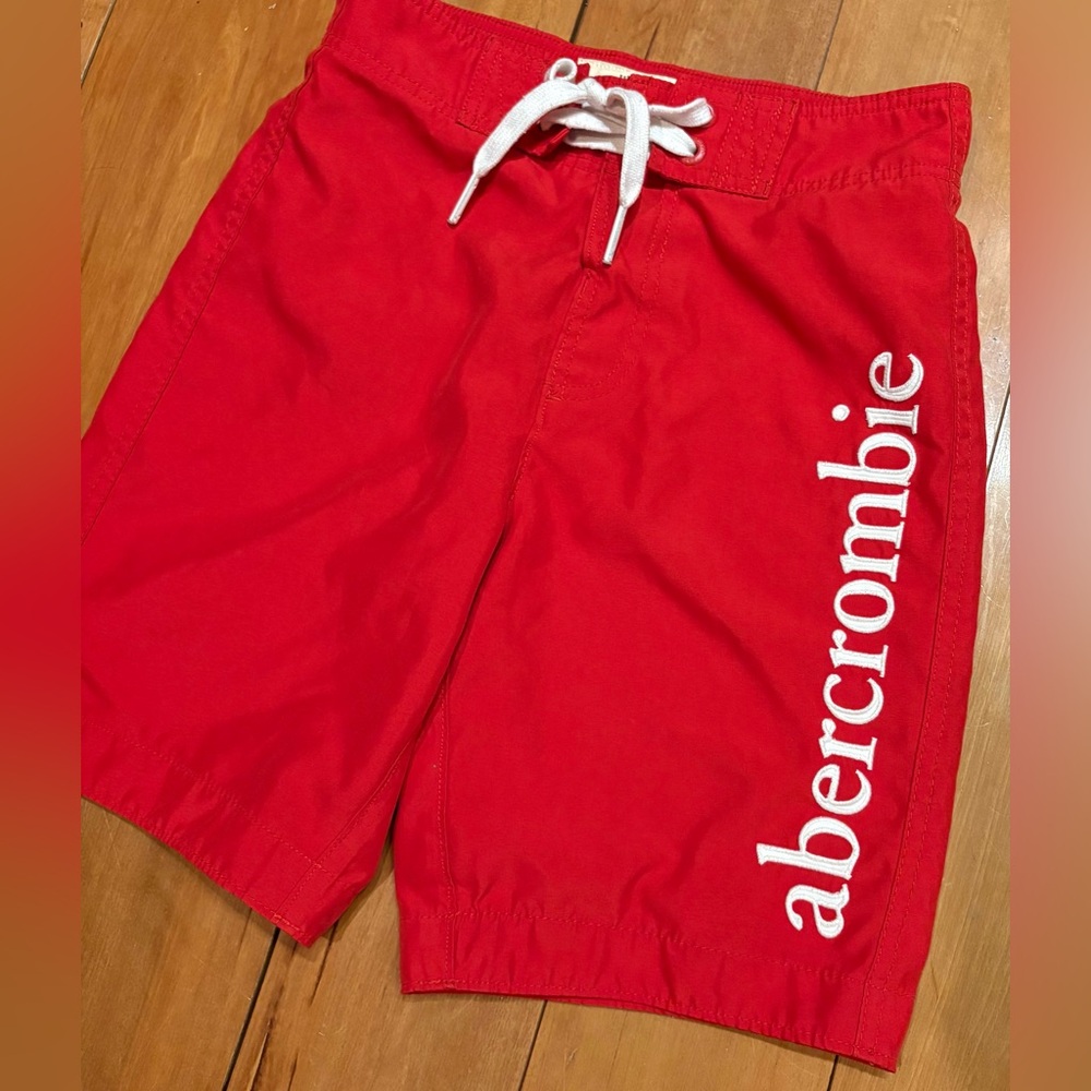 Abercrombie Kids Swim Trunks Size Medium Red Y2K Boys Swimwear